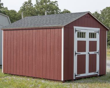 10x12 Madison Series Peak Storage Shed with Red LP Smart Side